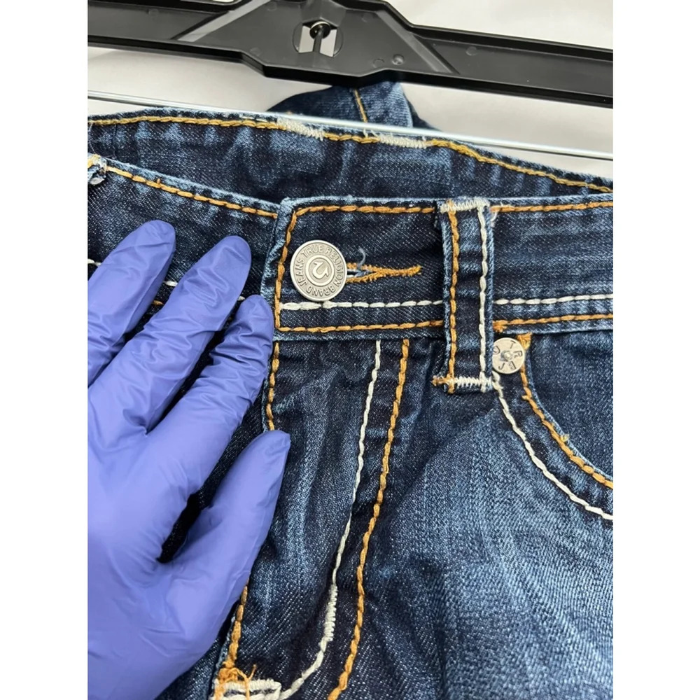 Y2K True Religion Joey Thick Stitch Two Toned Flare Jeans Blue 29‎ - Picture 4 of 9